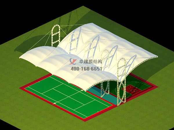 長沙網(wǎng)球場膜結(jié)構(gòu)頂棚罩棚十年施工經(jīng)驗 　　